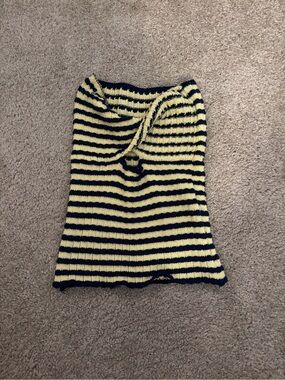 Yellow and blue tube top